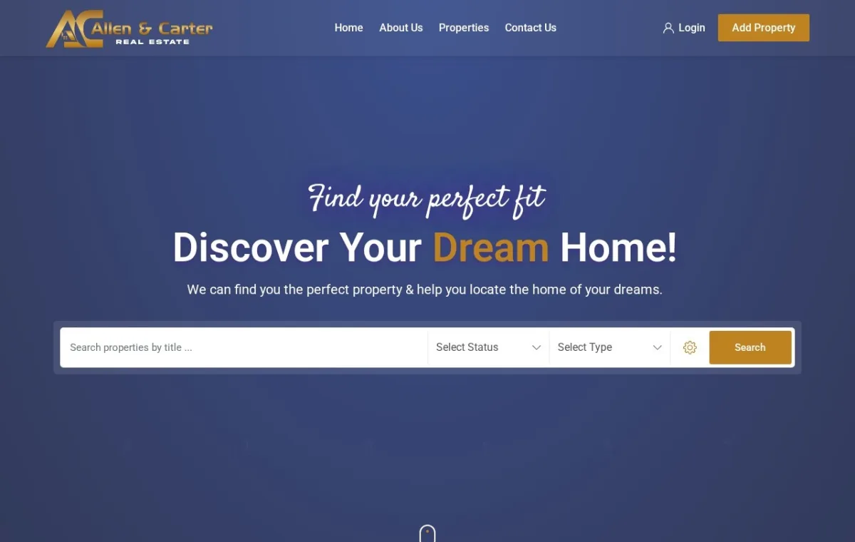 Allen and Carter Real Estate website